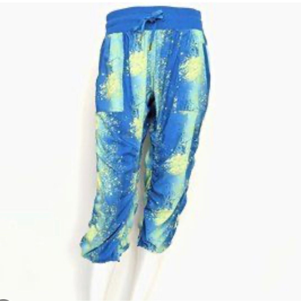 Kyodan Blue/Lime Sport Capri Cropped Pants size large